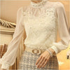 Elegant White Lace Blouse Embroidered Blouse